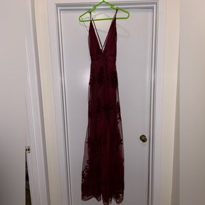 Maroon Lace Dress